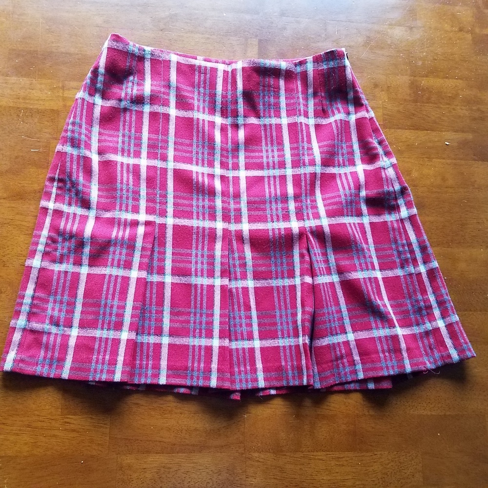 Cabi Plaid Pleated Skirt